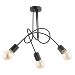 Uniwersalna lampa sufitowa czarna metalowa z zakręconymi ramionami bez kloszy Tango Black Alfa 23173 3xE27 41cm x 48cm