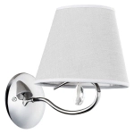 Lampa ścienna kinkiet klasyczny chromowany z szarym abażurem i kryształkiem Siena Alfa 20430 E14