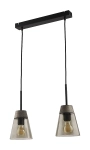 Czarno antracytowa lampa wisząca z dymnymi kloszami Jupiter 1681 Domino 2xE27 45cm