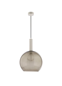 Biała lampa wisząca z dymnym szklanym kloszem Jupiter 1573 Laf E27 30cm