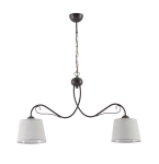 Szeroka lampa wisząca stelaż wenge i abażury szare Jupiter 1360 Kamelia 2xE27 80cm