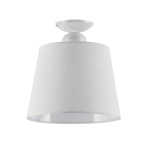 Biało szara pojedyncza lampa sufitowa z abażurem Jupiter 1385 Kamelia E27
