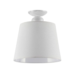 Biało szara pojedyncza lampa sufitowa z abażurem Jupiter 1385 Kamelia E27