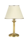 Lampa nocna stołowa z mosiężną satynową podstawą i stożkowym abażurem ecru z ramkami Jupiter 206A Classic E27 53cm