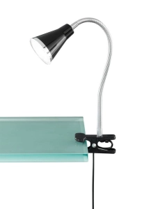 Lampa biurkowa z klipsem nowoczesna na giętkim ramieniu czarna RL R22711102 Arras LED 3,8W 3000K 46cm