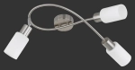 Lampa sufitowa trzy szklane białe reflektorki srebrne niklowe ramiona zawijane RL R80013907 Mars 3xE14 37cm