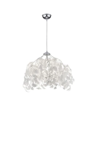 Lampa wiszące abażur z liści biały nieregularny chromowana podsufitka RL R10461901 Leavy E27
