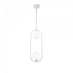 Lampa Wisząca z dwoma szklanymi kloszami w pionie Maytoni MOD013PL-02W Ring 2xG9 17cm x 204cm biały