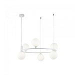 Lampa Wisząca Okręg Z Szklanymi Kloszami Maytoni MOD013PL-06W Ring 6xG9 58cm x 178cm biały