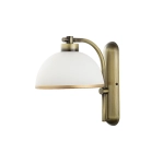 Mosiężna patynowana lampa na ścianę z białym kloszem szklanym Jupiter 1165 Montana E27