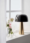 Lampa nocna typu grzybek mała czarno złota metal w połysku MarkSlojd 107934 Blanca 26cm