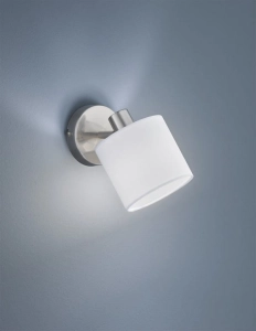 Kinkiet lampa ścienna srebrna reflektor z abażurem białym RL R80331001 Tommy E14