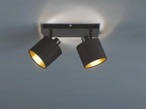 Lampa sufitowa listwa dwa reflektorki z abażurami czarna RL R80332079 Tommy 2xE14 28cm