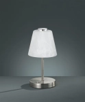Lampa nocna metalowa podstawa szklany biały abażur trzystopniowa regulacja jasności RL R52541907 Emmy LED 2,5W 3000K 24cm