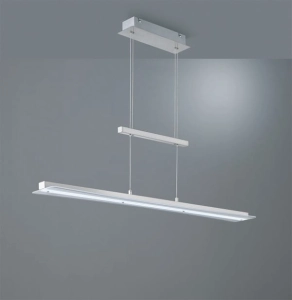 Lampa wisząca srebrna niklowa podłużna listwa na linkach RL R32421107 Smash LED 18W 100cm
