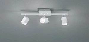 Lampa sufitowa trzy reflektorki kostki kubiki na listwie regulowane kwadratowe biała RL R82153131 Roubaix LED 3x4W 3000K 48cm