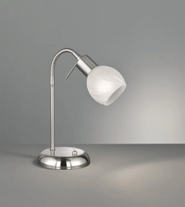 Lampa nocna biurkowa regulowana na giętkim ramieniu srebrna niklowa RL R50171007 Antibes E14 40cm