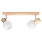 Lampa sufitowa drewniana listwa dwa reflektory szklane z regulacją Spot-Light 2231260 Karin E14 37cm