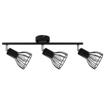 Lampa sufitowa czarna metalowa listwa z reflektorami klosze w stylu industrialnym Spot-Light 2743304 Megan 3xE14 21cm x 47cm