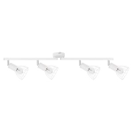 Lampa sufitowa reflektory na białej listwie i metalowe kratkowane klosze Spot-Light 2743402 Megan 4xE14 21cm x 76cm