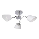 Lampa sufitowa do salonu chromowany stelaż i białe ścięte klosze z tkaniny Spot-Light 8341328 Mette 3xE27 29cm x 70cm