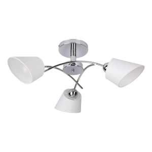 Lampa sufitowa do salonu chromowany stelaż i białe ścięte klosze z tkaniny Spot-Light 8341328 Mette 3xE27 29cm x 70cm