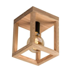 Lampa Sufitowa Plafon sześcian Spot-Light 9154174 Kago E27 25cm x 20cm Drewno Dębowe
