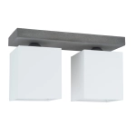 Lampa sufitowa betonowa listwa z białymi sześciennymi abażurami z tkaniny Spot-Light 2241236 Great 2xE27 21cm x 35cm