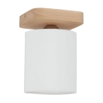 Lampa sufitowa nowoczesna tuba drewniana dębowa podstawa biały abażur walec Spot-Light 8512174 Jenta E27 20cm