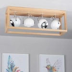 Lampa sufitowa z białymi reflektorami w stelażu z drewna dębowego Spot-Light 5222474L Roy 4xGU10