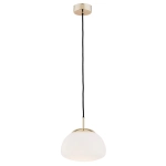 Lampa wisząca szklany biały klosz Argon 4352 Trini E27 20cm x 103cm mosiądz