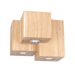 Lampa sufitowa z drewna dębowego potrójne kwadratowe tuby różnej wysokości Spot-Light 2076374 Wooddream 3xGU10 15cm x 20cm