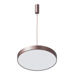 Lampa wisząca okrągła płaska świecąca od spodu kolor kawowy perłowy przewód w oplocie Italux 5361-830RP-CO-3 Orbital LED 30W 3000K