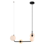 Lampa wisząca szklane kule na obręczy Italux MDM-4123/4 BK Ferrand 4xG9 54cm x 102cm czarny biały