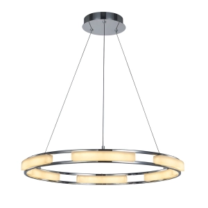 Lampa wisząca chromowana obręcz z akrylowymi ściankami Italux MD17006017-6A Theodore LED 60W 3000K 62cm x 120cm