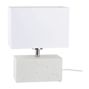 Lampa nocna betonowa biała bryła z sześciennym abażurem z tkaniny Spot-Light 7381937 Strong Double E27 28cm