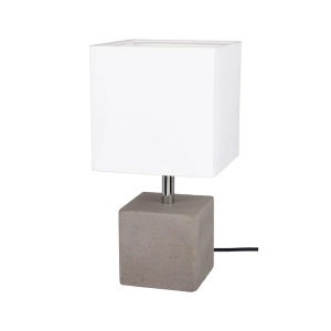 Lampa nocna szara betonowa podstawa kostka z abażurem z tkaniny Spot-Light 6191936 Strong E27 30x15cm