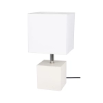 Lampa nocna biała betonowa podstawa kostka z abażurem z tkaniny Spot-Light 6191937 Strong E27 30x15cm