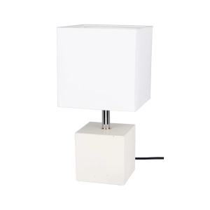 Lampa nocna biała betonowa podstawa kostka z abażurem z tkaniny Spot-Light 6191937 Strong E27 30x15cm