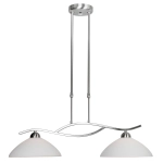 Srebrna klasyczna lampa wisząca białe klosze Steinhauer 6836ST Kloszri 2xE27 82cm