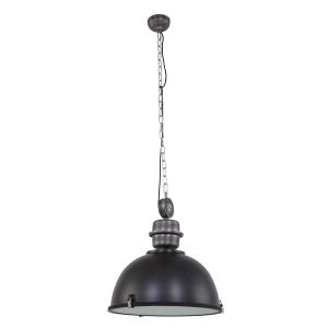 Czarna industrialna lampa wisząca na łańcuchu Steinhauer 7834ZW Bikkel E27 52cm