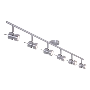 Srebrna nowoczesna listwa sufitowa plafon ruchome reflektory Steinhauer 7906ST Natasja LED 6x7W 2700K 134cm