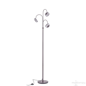 Lampa minimalistyczna podłogowa srebrna trzy małe świecące okręgi na jednym prostym trzonie Italux AL16002-3A COFFEE Metis LED 3x4.8W 3000K 165cm