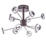 Kawowa nowoczesna lampa sufitowa z okrągłymi panelami na rozległych ramionach Italux AX16002-12A COFFEE Metis LED 12x4,8W 5400LM 3000K