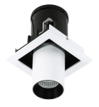 Lampa podtynkowa biała tubka z czarnym kwadratowa regulowana Italux GL7117-1/12W 4000K WH+BL Mercanta Single LED 12W 4000K