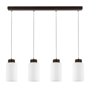 Lampa wisząca na listwie z drewna bukowego białe cylindryczne klosze Spot-Light 1720476 Bosco 4xE27 110cm x 75cm