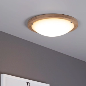 Lampa sufitowa okrągły plafon szklany z drewnianą ramą drewno dębowe olejowane Spot-Light 4754474 Frida 3xE27 10cm x 45cm