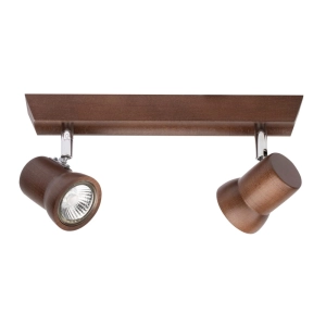 Lampa sufitowa listwa z drewna bukowego z dwoma reflektorami Spot-Light 2434276 Venla 2xGU10 14cm x 29cm