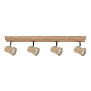 Lampa sufitowa listwa z reflektorami drewno dębowe olejowane Spot-Light 2434474 Venla Sufitowa 4xGU10 14cm x 69cm