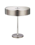Srebrno chromowana okrągła płaska lampa stołowa nocna Jupiter 1209 Jazz 2xE14 47cm